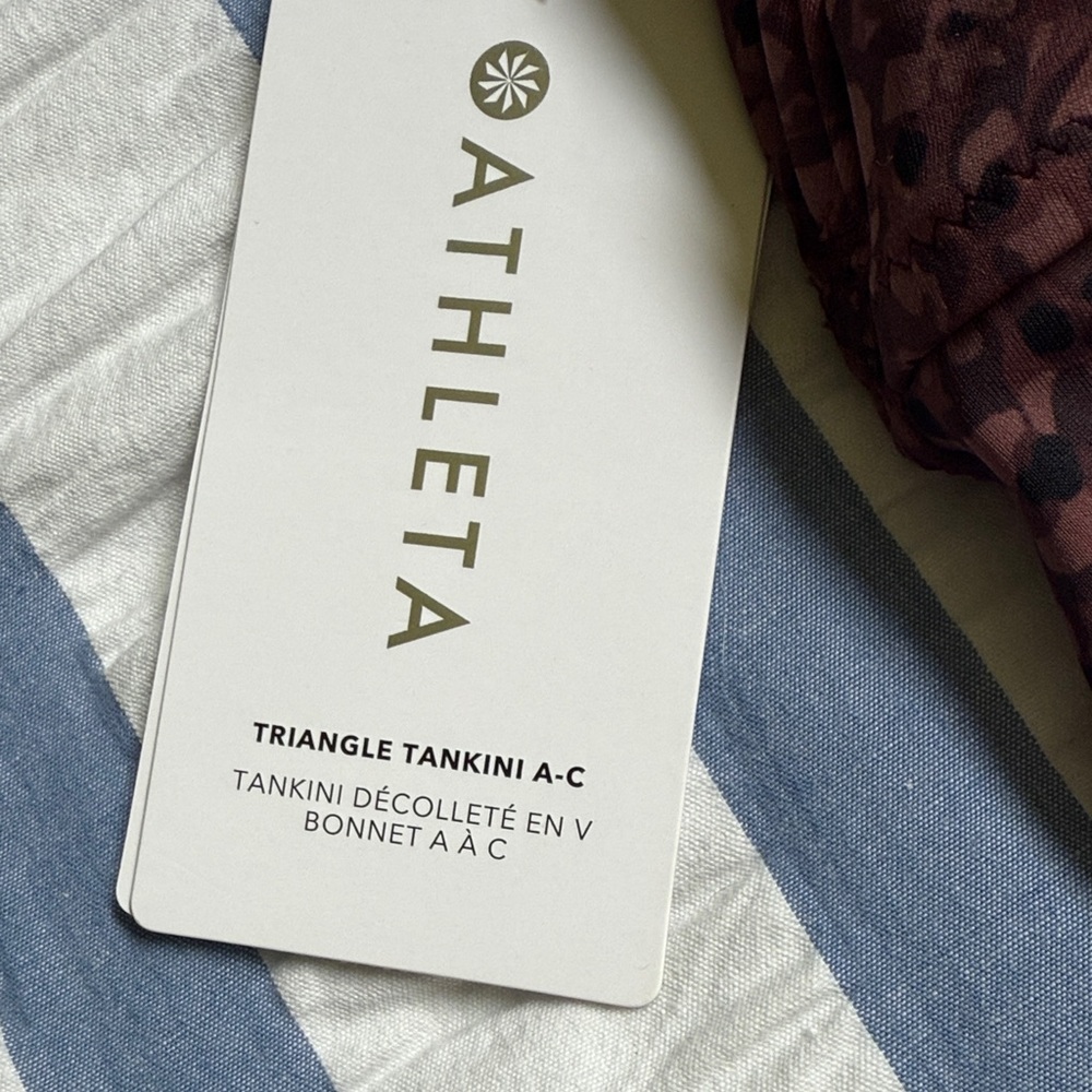 Athleta Burgundy and Black Patterned Tankini - Picture 7 of 7